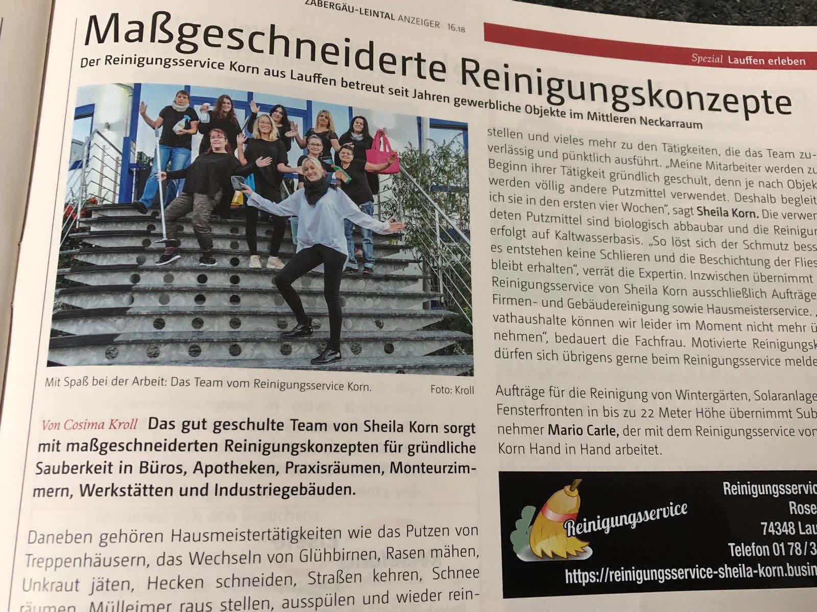 Zeitungsartikel: Maßgeschneiderte Reinigungskonzepte